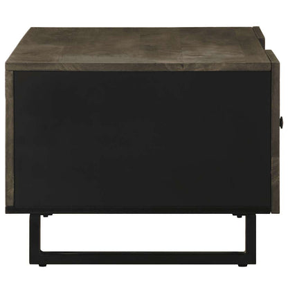 Mesa De Centro Madera Maciza De Mango Negra 100x54x40 Cm_2