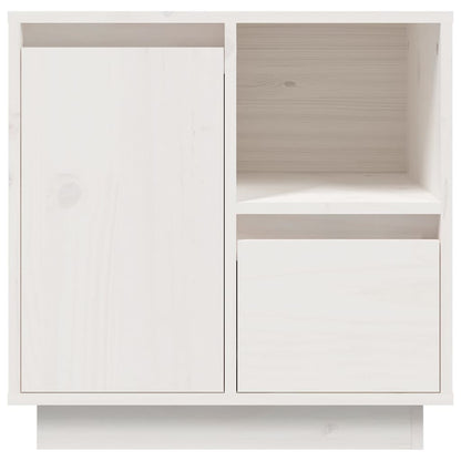 Mesita De Noche Madera Maciza De Pino Blanco 50x34x50 Cm_4