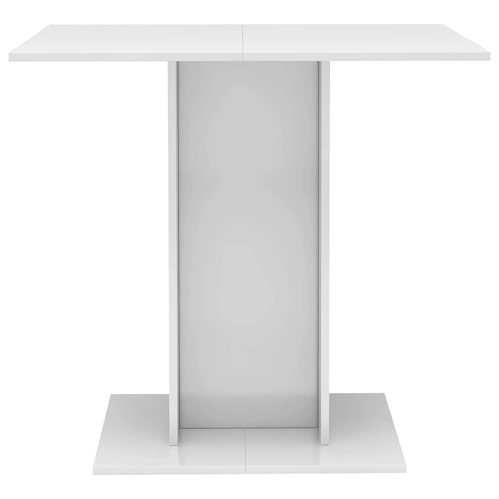 Mesa De Comedor Madera Contrachapada Blanco Brillo 80x80x75 Cm_1