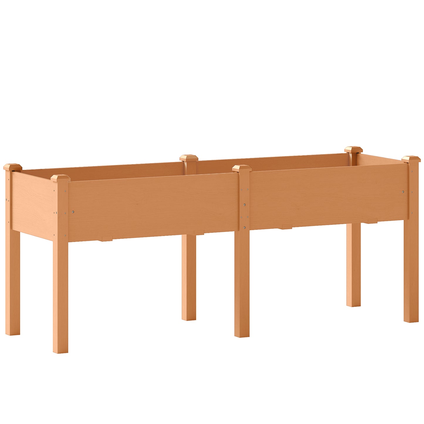 Outsunny Huerto Urbano Elevado De Madera Con 6 Orificios De Drenaje Marrón_0