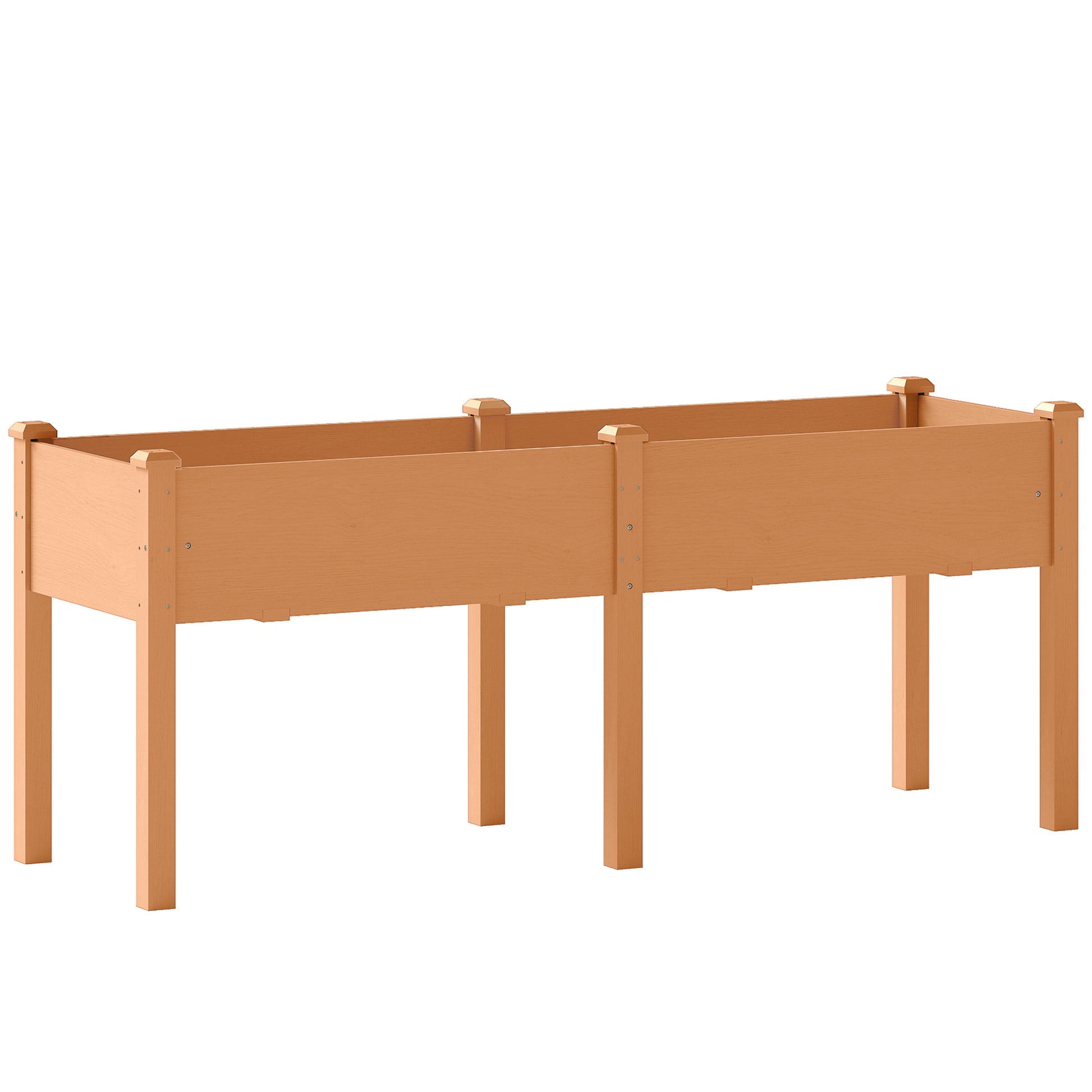 Outsunny Huerto Urbano Elevado De Madera Con 6 Orificios De Drenaje Marrón_0