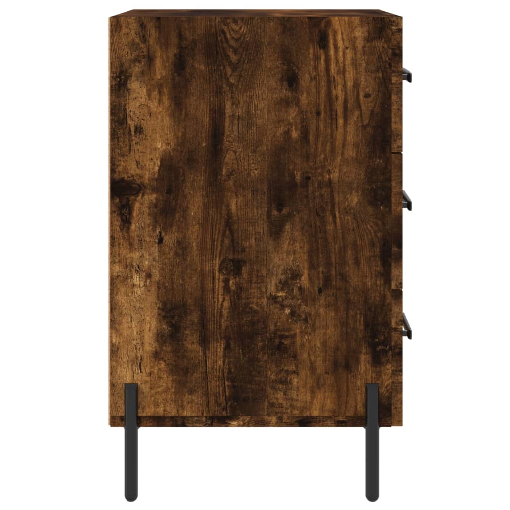 Mesita De Noche Madera De Ingeniería Roble Ahumado 40x40x66 Cm_4