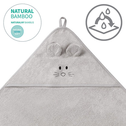 Capa De Baño Bamboo Xl Para Bebés Conejito Gris