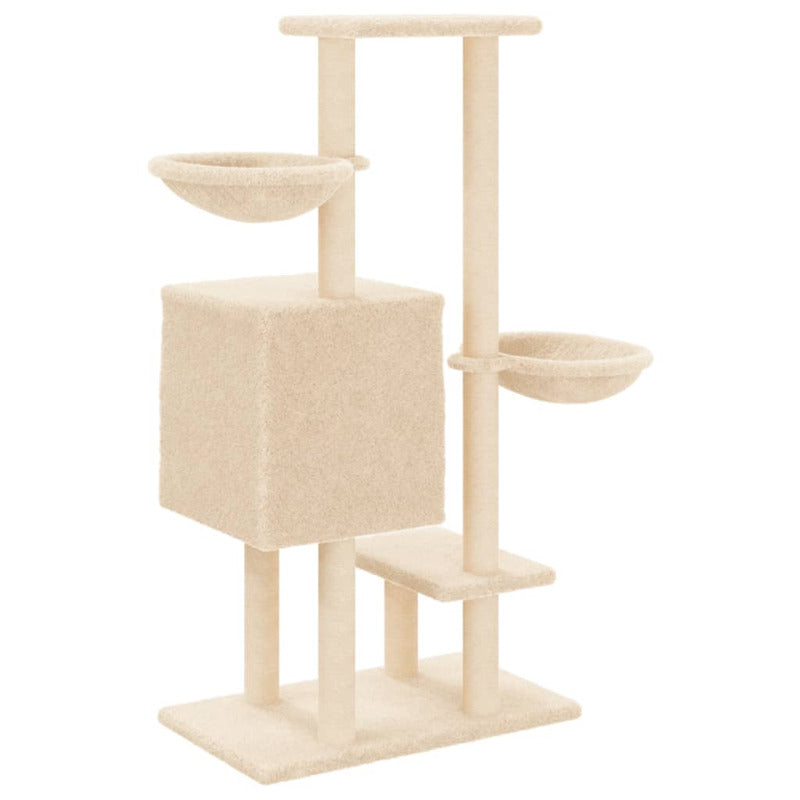 Vidaxl Rascador Para Gatos Con Postes De Sisal Color Crema 117 Cm_5
