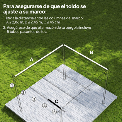 Outsunny Techo De Pérgola 3x2_3