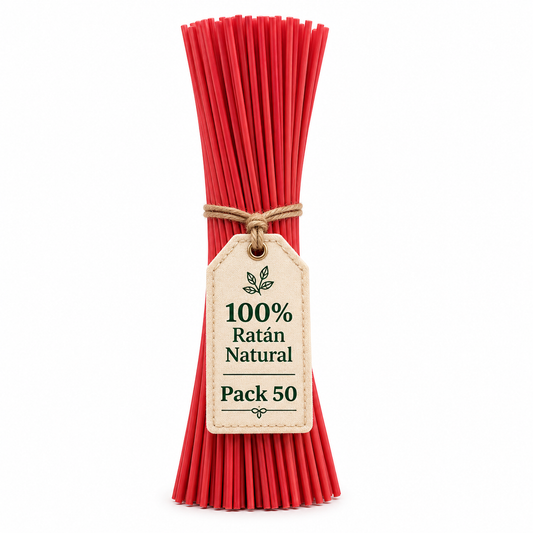 Varillas Difusor SYS 50 Uds | Ratán Natural Rojo | Mikado | Alta Absorción | 2,5 mm X 25 cm_0