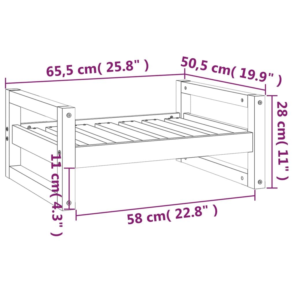 Vidaxl Cama Para Perros Madera Maciza De Pino Gris 65,5x50,5x28 Cm_2