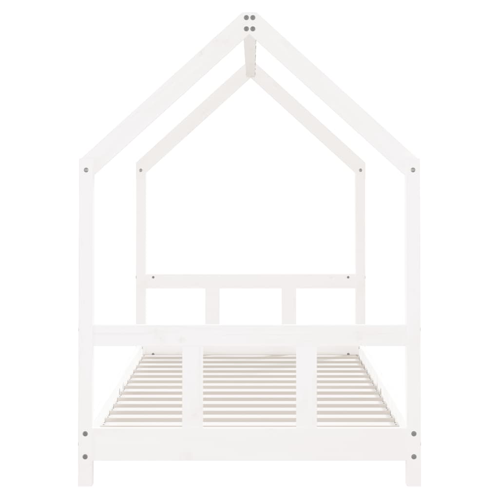 Estructura De Cama Para Niños Madera De Pino Blanco 90x200 Cm / Vetonek_2