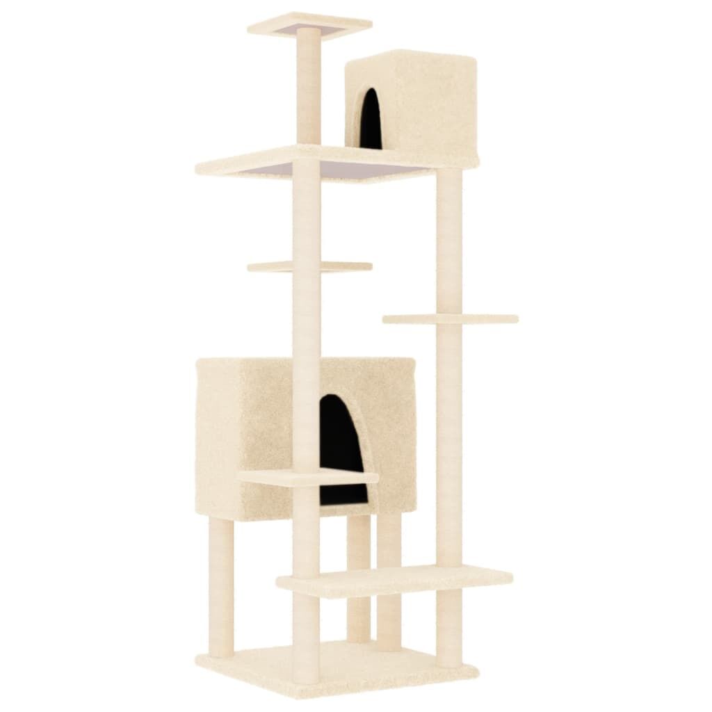 Vidaxl Rascador Para Gatos Con Postes De Sisal Crema 154 Cm_0
