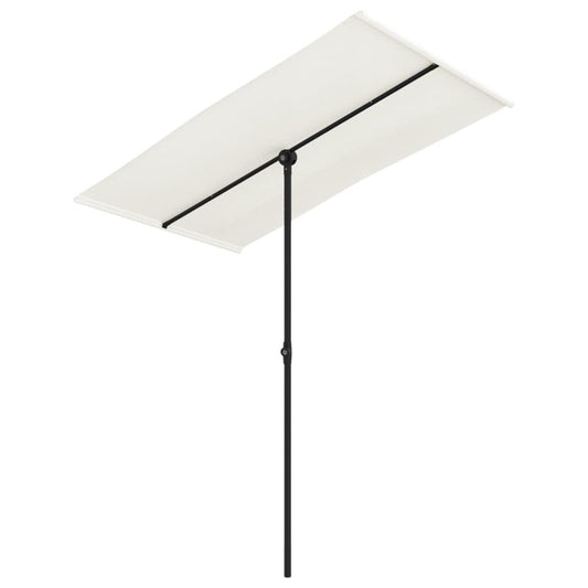 Vidaxl Sombrilla De Jardín Con Palo De Aluminio Blanco Arena 180x110cm_0