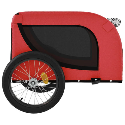 Remolque De Bicicleta Mascotas Hierro Tela Oxford Rojo Negro_5