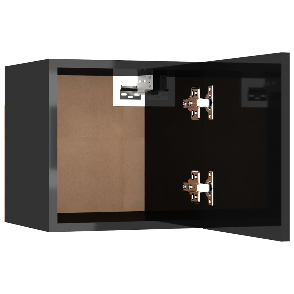 Mesita De Noche Madera De Ingeniería Negra 30,5x30x30 Cm_2