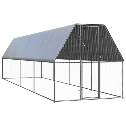 Vidaxl Jaula Gallinero De Exterior De Acero Galvanizado 2x8x2 M_0