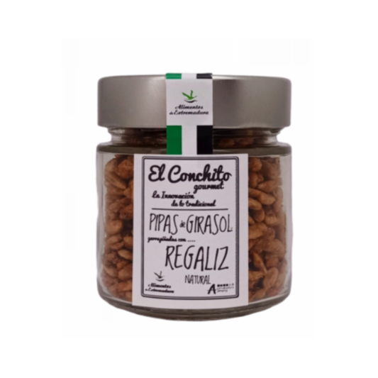 Pipas Garrapiñadas Con Regaliz De Palo Tarro De Cristal 100 G_0