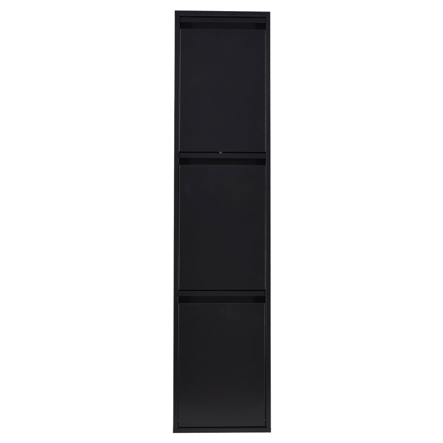 Top Cubo De Basura Y Reciclaje De Acero De 3 Cubos Multiusos, Negro, 133,5 X 30,5 X 24,5 Cm_0