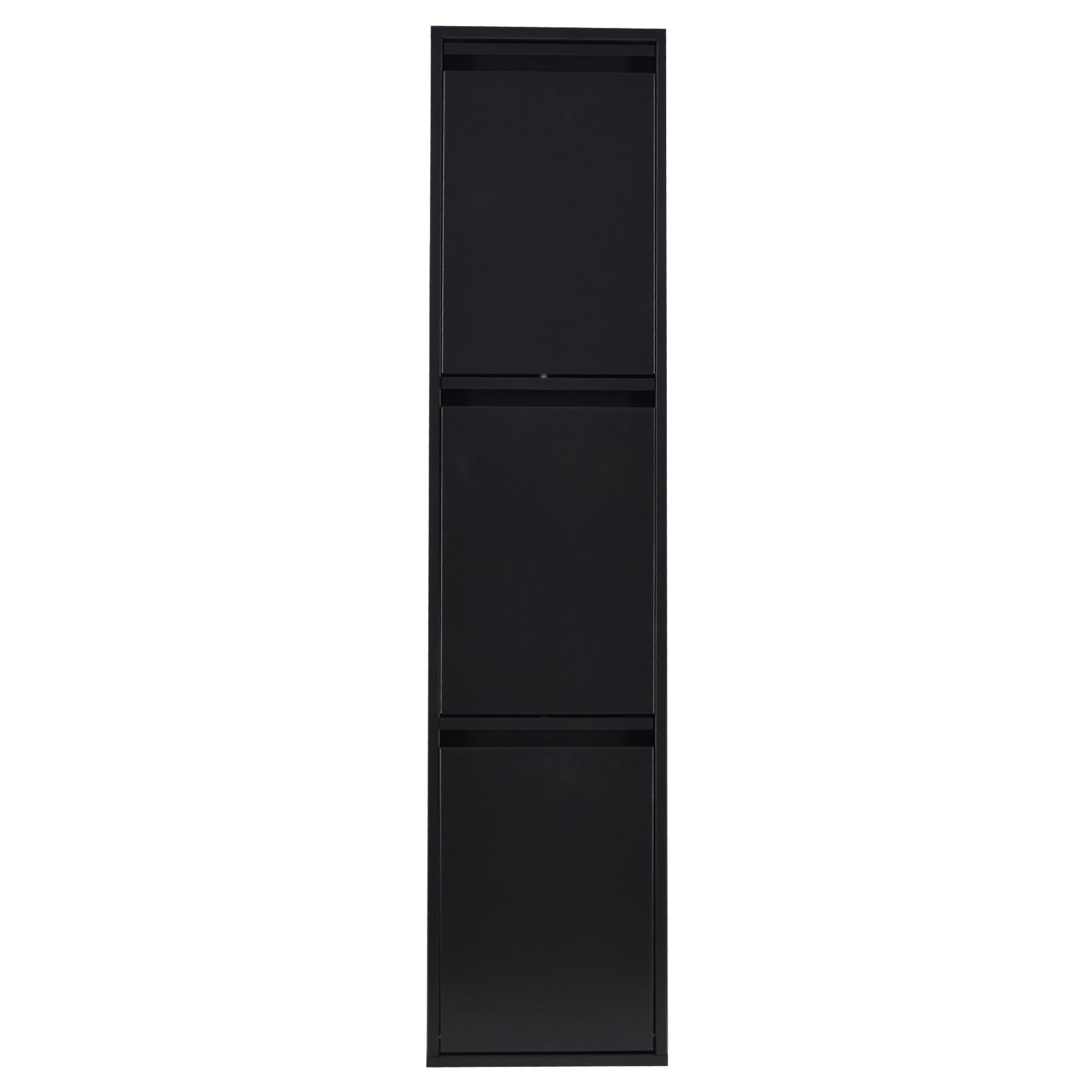Top Cubo De Basura Y Reciclaje De Acero De 3 Cubos Multiusos, Negro, 133,5 X 30,5 X 24,5 Cm_0