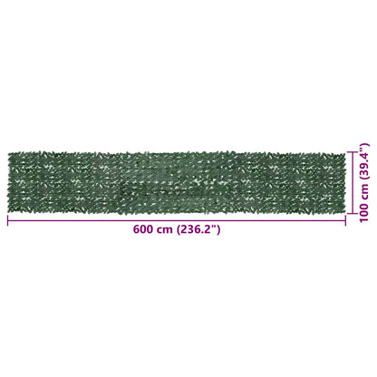 Vidaxl Toldo Para Balcón Con Hojas Verde Oscuro 600x100 Cm_2