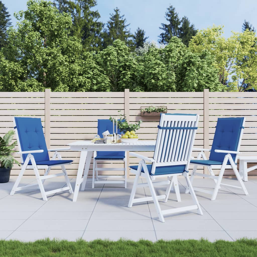 Vidaxl Cojín Silla De Jardín Respaldo Alto 4 Uds Tela Azul 120x50x3 Cm_1