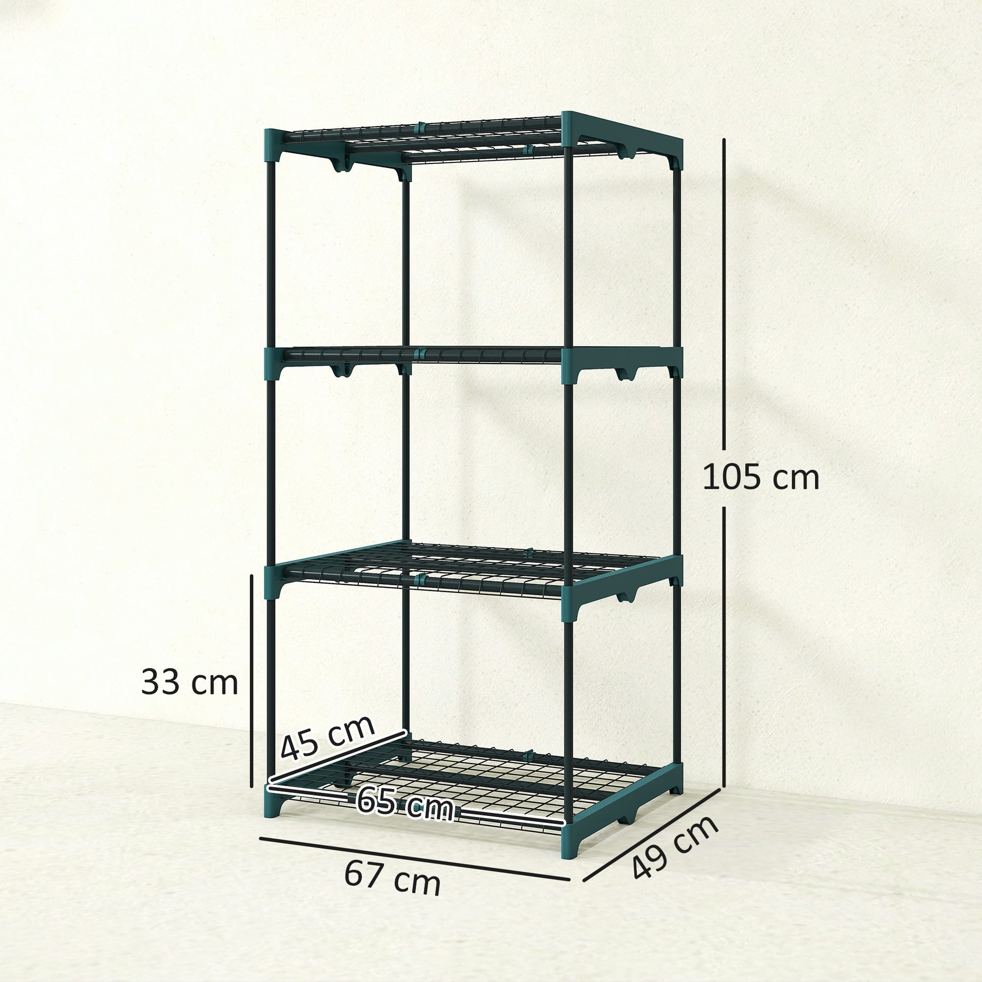 Outsunny Soporte Para Plantas De 4 Niveles De Acero 67x49x105 Cm Verde Oscuro_2