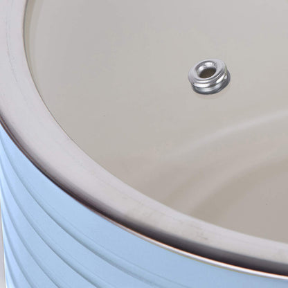 Batería Cocina Retro 3 Cazos 16-18-20cm, Tapas Vidrio, Inducción Antiadherente Cerámica Vintage Swan Swps3020bln Azul