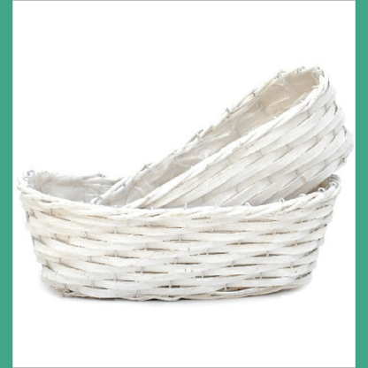 Cesta Blanca Ovalada 28 X 12 X 9 Cm_0