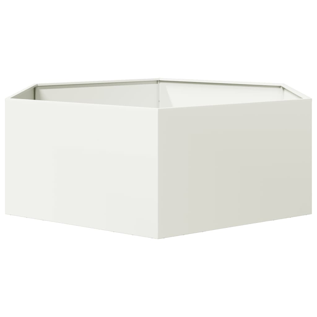 Jardinera Hexagonal Acero Blanco 138x120x45 Cm_3