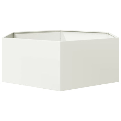 Jardinera Hexagonal Acero Blanco 138x120x45 Cm_3