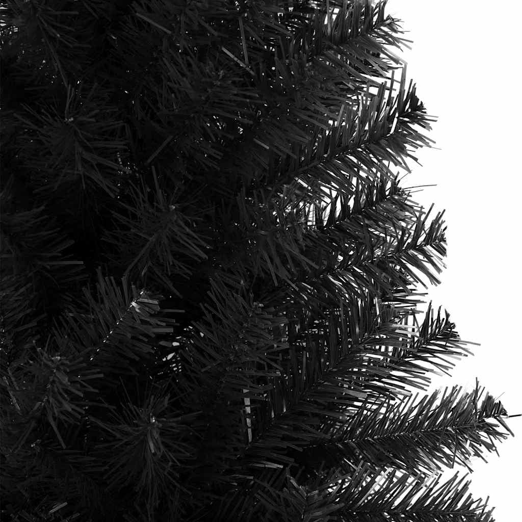 Vidaxl Árbol De Navidad Artificial Con Soporte Pvc Negro 180 Cm_4