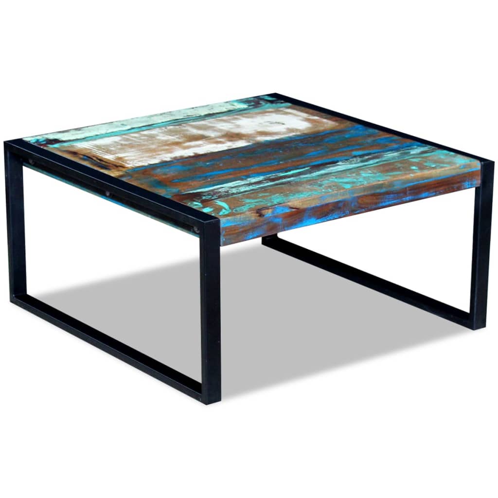 Mesa De Centro De Madera Maciza Reciclada 80x80x40 Cm_2