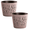 2x Maceta Redonda De Plastico Sandy Round En Color Mocca 12 (largo) X 12 (ancho) X 11,1 (alto) Cm