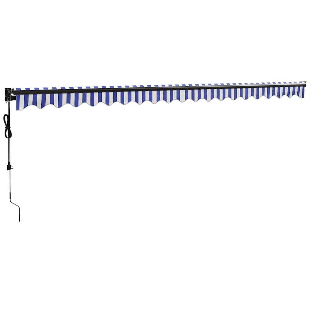 Toldo Retráctil Automático Azul Y Blanco 5x3 M_3