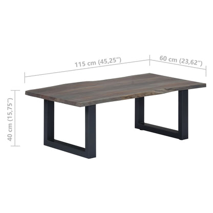Mesa De Centro Borde Natural Acacia Maciza Gris 115x60x40 Cm_4