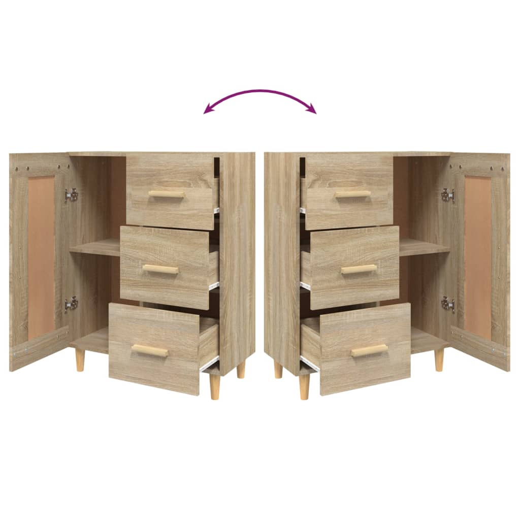 Aparador De Madera Contrachapada Roble Sonoma 69,5x34x90 Cm / Vetonek_2