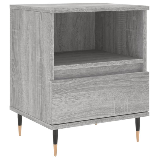 Mesita De Noche Madera De Ingeniería Gris Sonoma 40x35x50 Cm_0