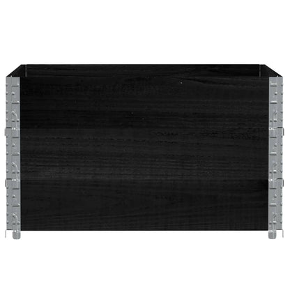 Jardinera De Madera Maciza De Pino Negra 100x100 Cm_2