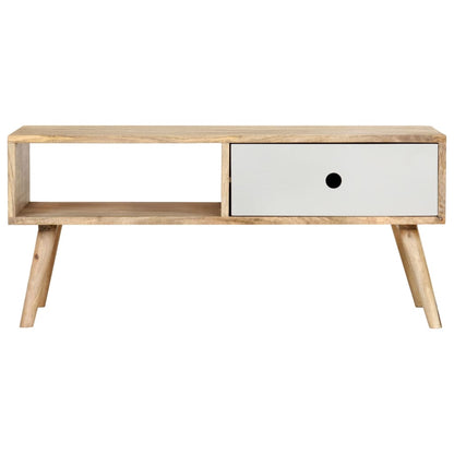 Mesa De Centro De Madera Maciza De Mango 90x50x40 Cm_1