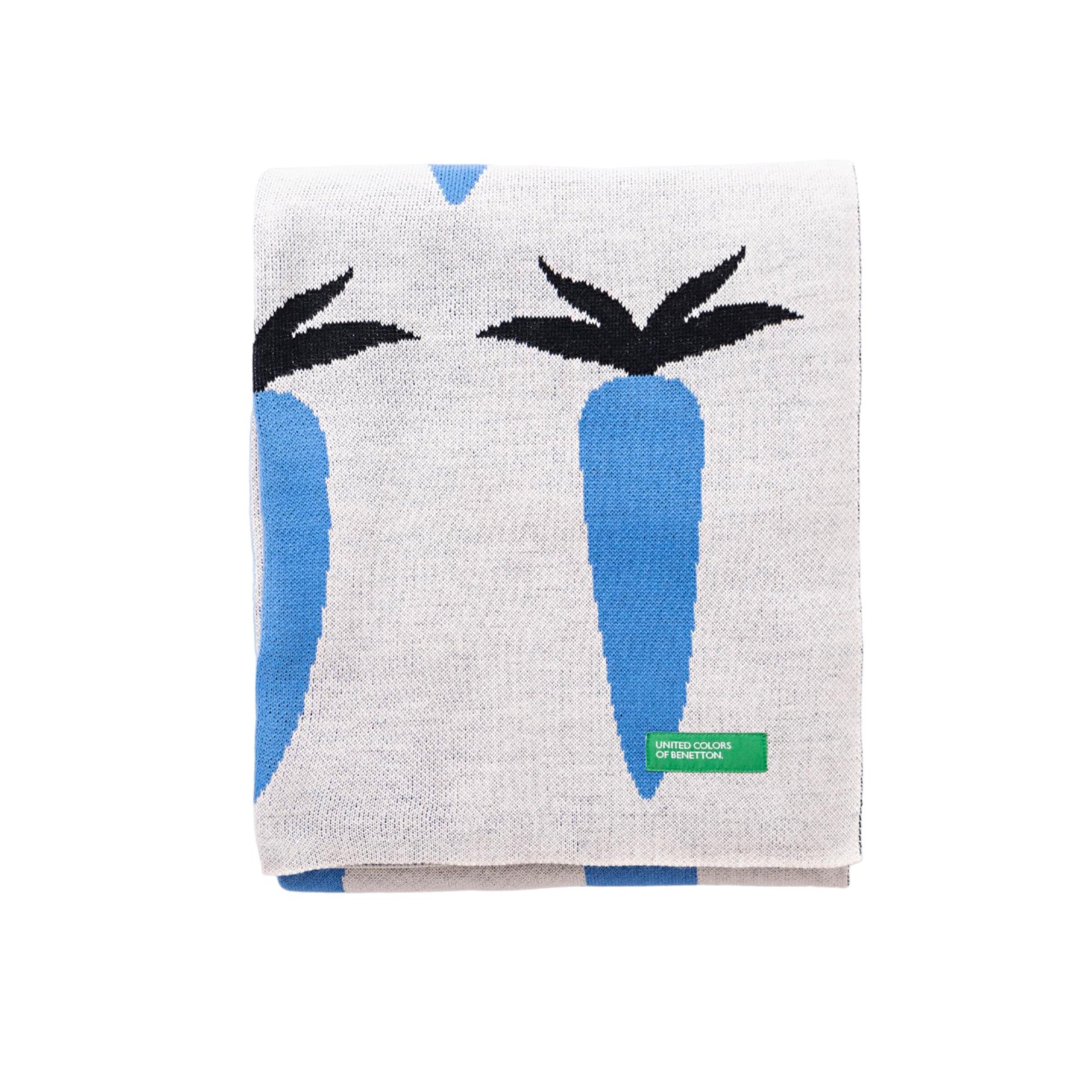 Manta 140x190cm 100% Acrilico 1000gr Zanahoria Azul Benetton