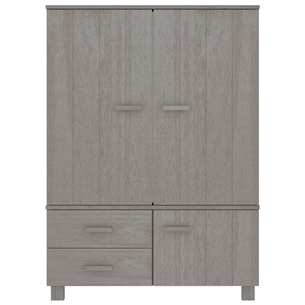 Armario Hamar Madera Maciza De Pino Gris Claro 99x45x137 Cm_2