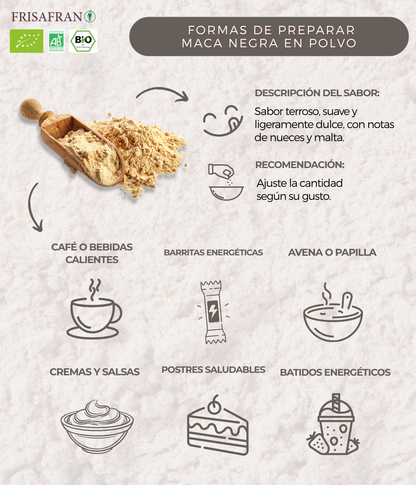 Maca Negra En Polvo Ecológica | Calidad | Frisafran 200 G_4
