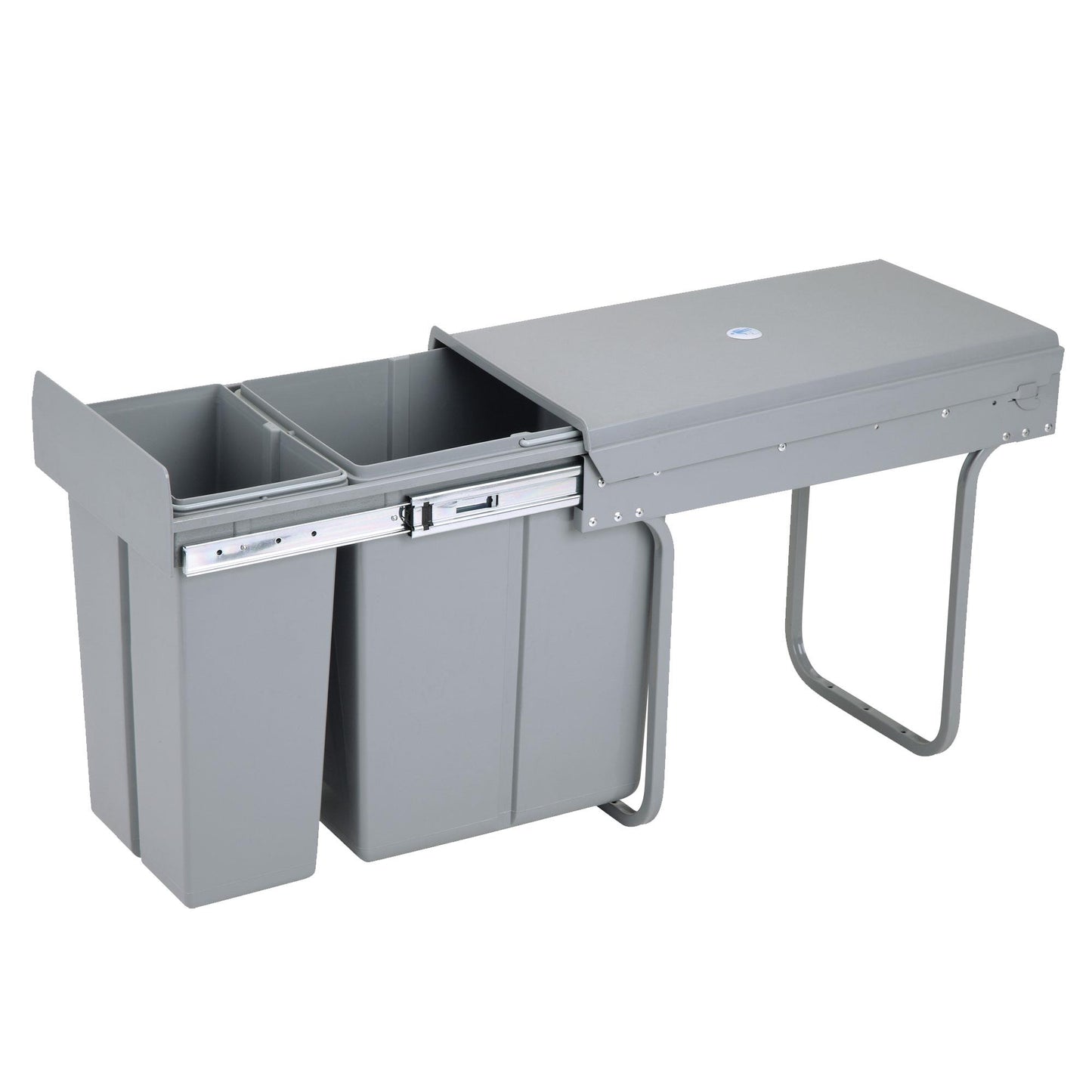 Cubo De Reciclaje 10l+20l Bajo Fregadero, Extracción Manual Y Tapa