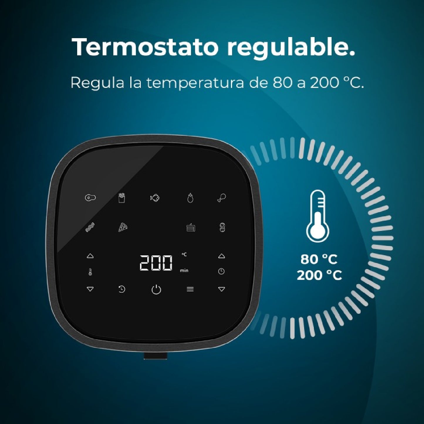 Freidora De Aire Sin Aceite De 4 L Cecofry Fantastik Inox 4000 Air Fryer 1400 W, Compacta, Panel De Control Táctil, 9 Menús, Tecnología Perfectcook,_2