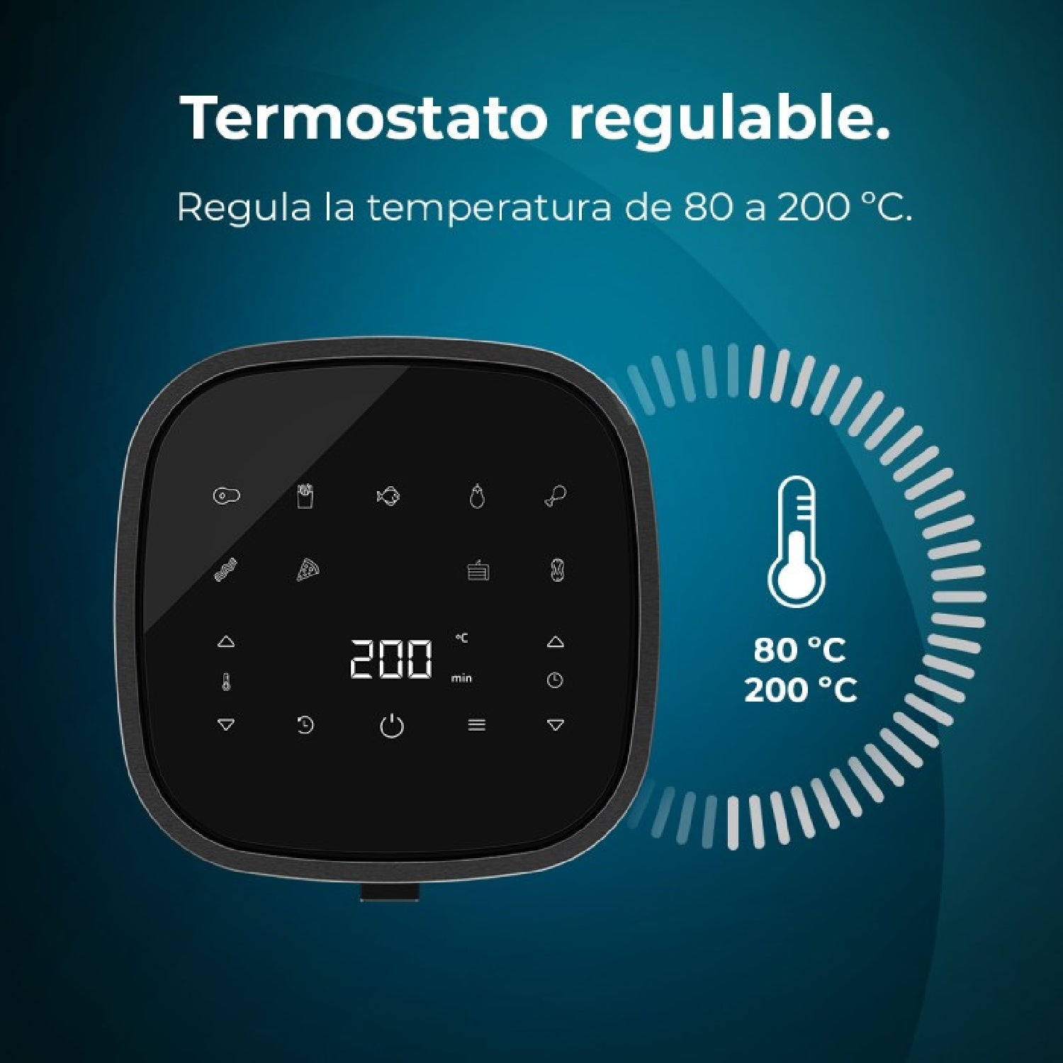 Freidora De Aire Sin Aceite De 4 L Cecofry Fantastik Inox 4000 Air Fryer 1400 W, Compacta, Panel De Control Táctil, 9 Menús, Tecnología Perfectcook,_2