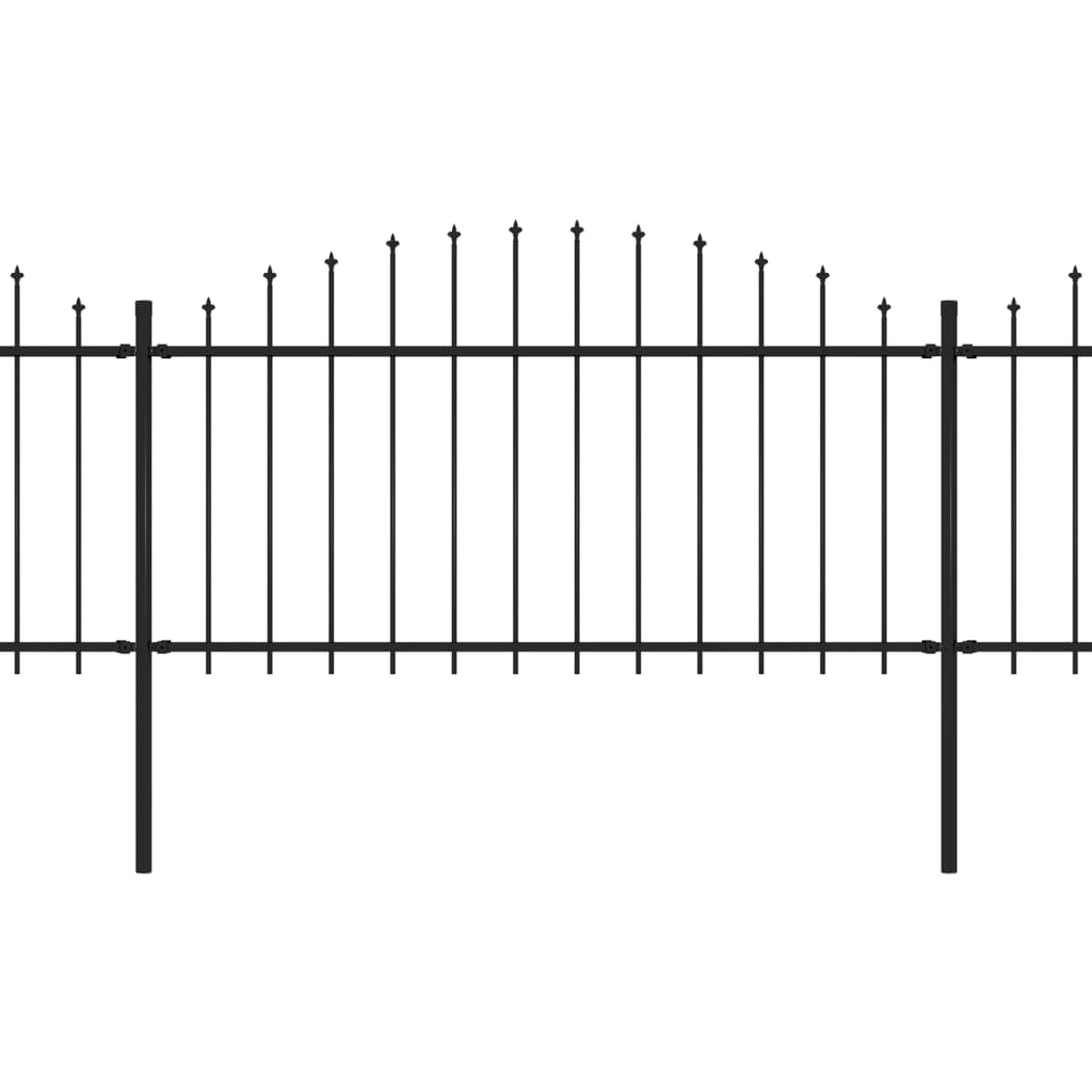 Valla De Jardín Con Puntas De Lanza Acero Negro (1,25-1,5)x3,4m / Vetonek_2
