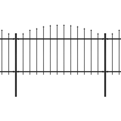 Valla De Jardín Con Puntas De Lanza Acero Negro (1,25-1,5)x3,4m / Vetonek_2