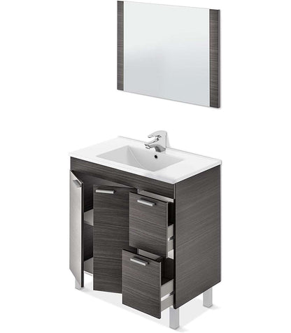 Mueble Con Lavabo Y Espejo Marta En Acabado Gris Ceniza, 80 Cm(alto)80 Cm(ancho)45 Cm(largo)_3