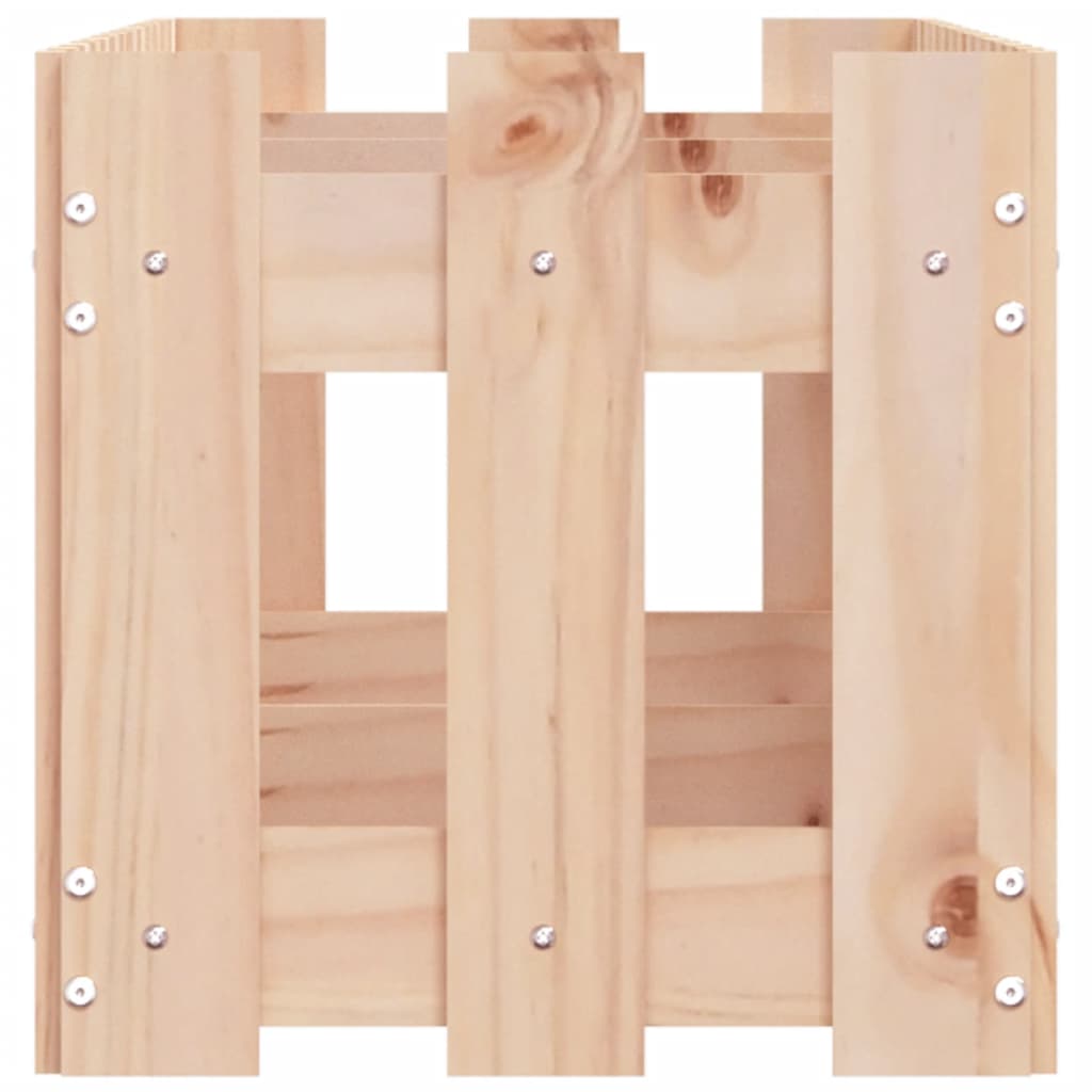 Arriate Elevado Jardín Con Valla Madera Maciza Pino 150x30x30cm_5
