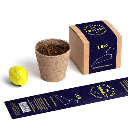 Cultivos del Zodiaco – Leo, Kit de Cultivo con Semillas de Fresa - Resetea_2