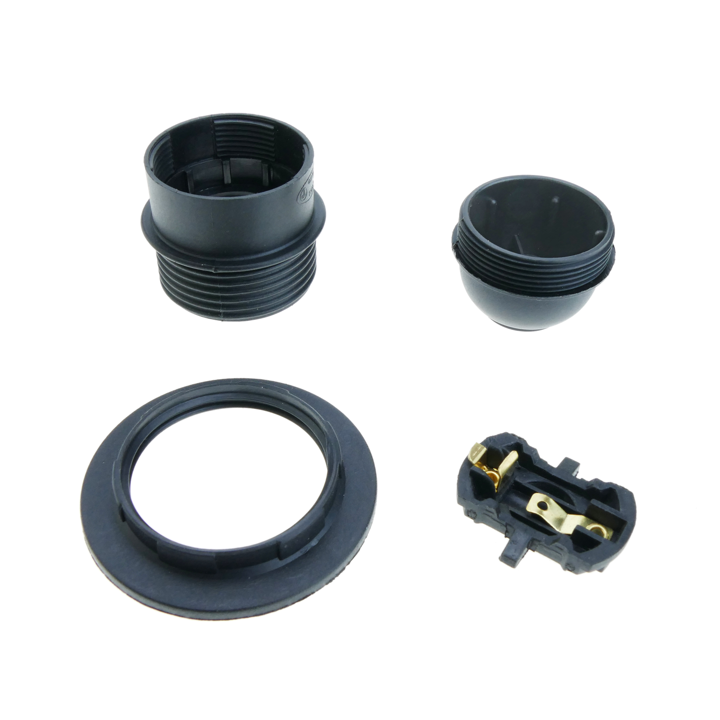 Portalámparas Negro Con Rosca Exterior Para 1 Bombilla E27_2