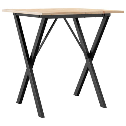 Mesa De Comedor Marco X Madera Maciza Pino Y Acero 60x60x75 Cm_4