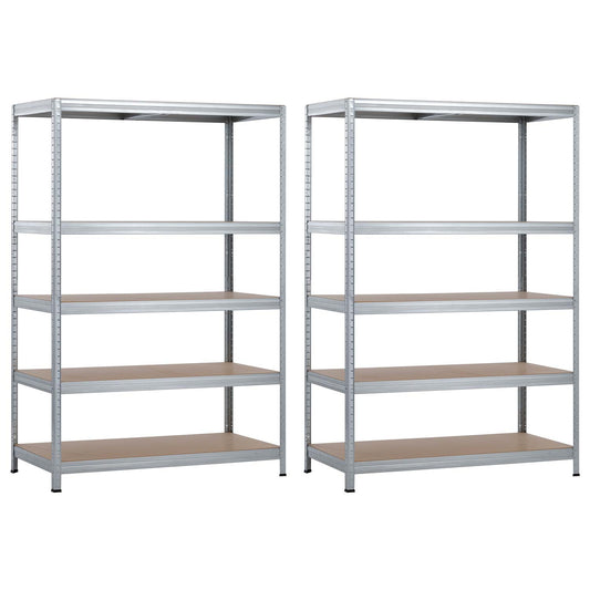 Pack 2 Estanterías Modulares Con 5 Baldas Ajustables 180x120x60cm 1250kg O91_0